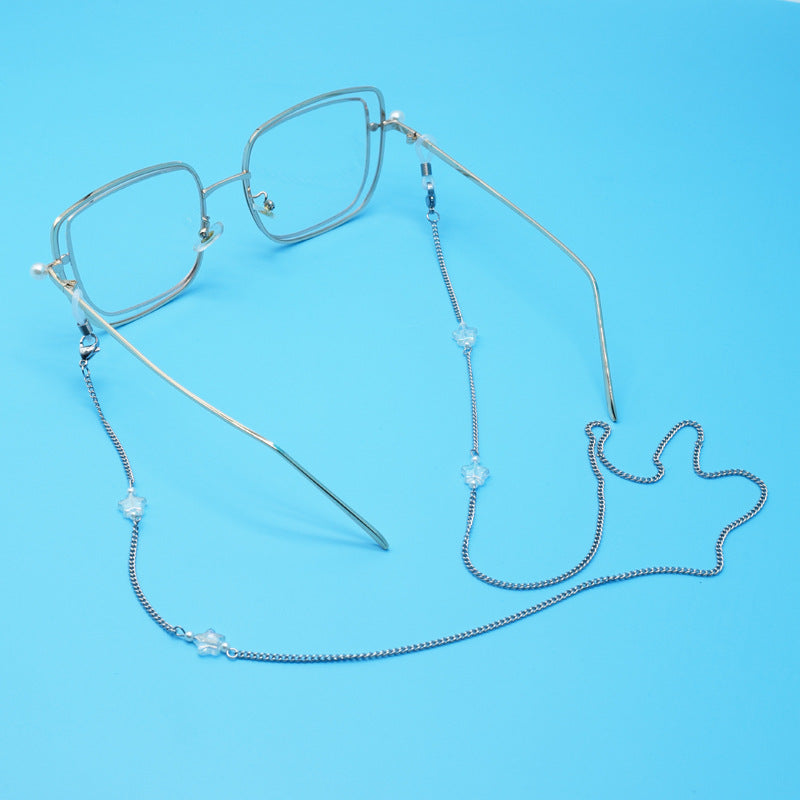 Stylish Eyewear Retainer Chain with Decorative Accents Bowlift