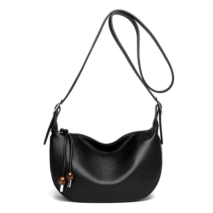 Casual Textured Leather Sling Bag Bowlift