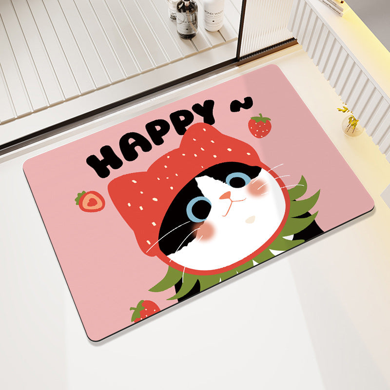 Cute Cartoon Pet-Themed Bath Mat Bowlift