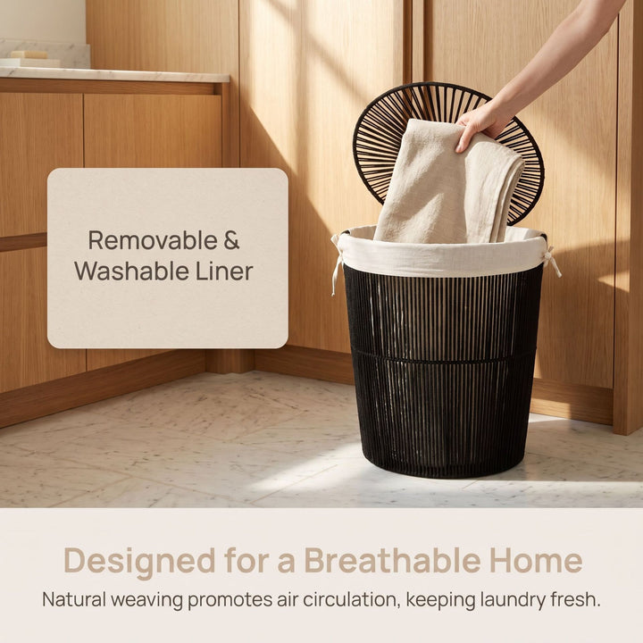 Stylish laundry basket with decorative cover Bowlift