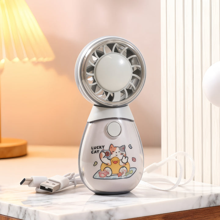 Ladies Portable Hand Fan with Cute Animal Design Bowlift