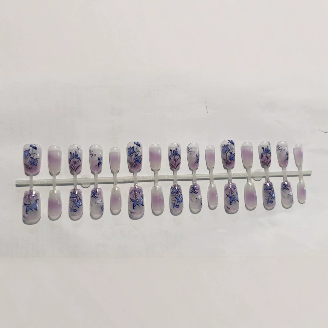 Elegant Floral-Themed Press-On Nails Bowlift