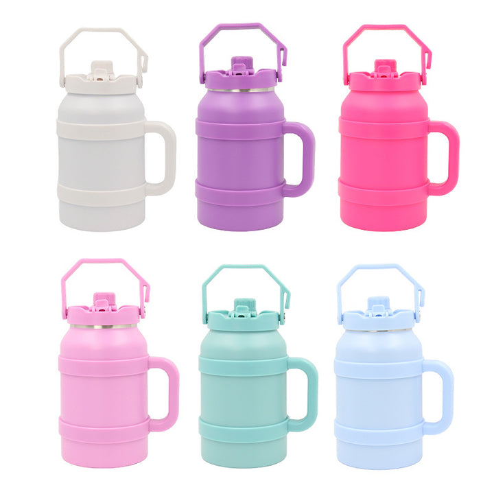 Ladies Insulated Stainless Steel Thermo Bottle with Practical Carry Handle Bowlift