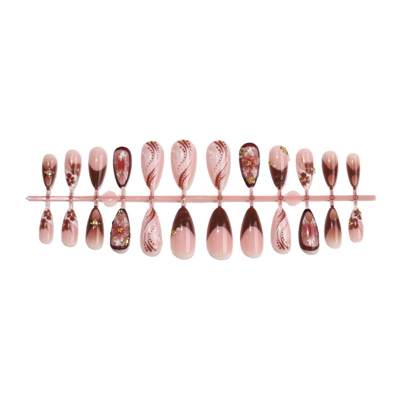 Creative Nail Art Set with Elegant Floral Accents Bowlift