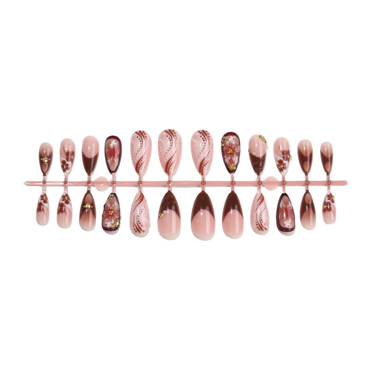 Creative Nail Art Set with Elegant Floral Accents Bowlift
