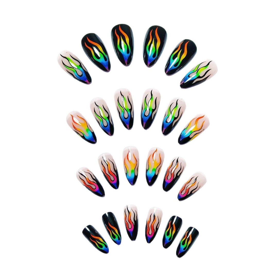 Creative Art Nails with Eye-Catching Flame Design Bowlift