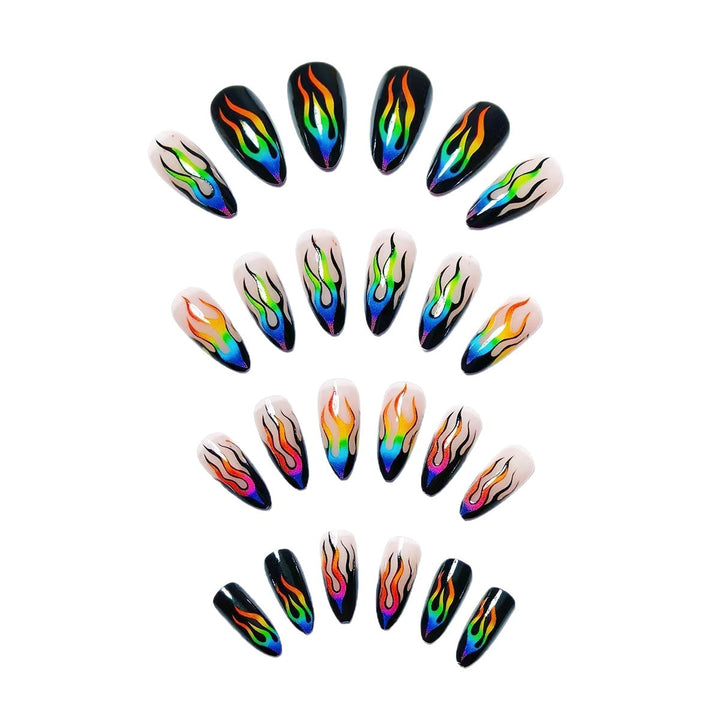 Artistic Flame Pattern Nail Art Bowlift
