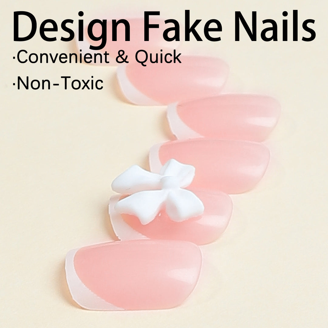 Artificial nail set with elegant flower and leopard print Bowlift