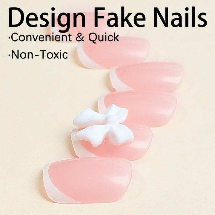 Artificial nail set with elegant flower and leopard print Bowlift