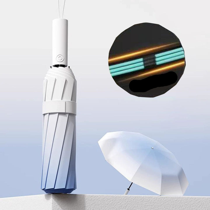 Women's Automatic Folding Umbrella with Innovative Wind Resistance Bowlift