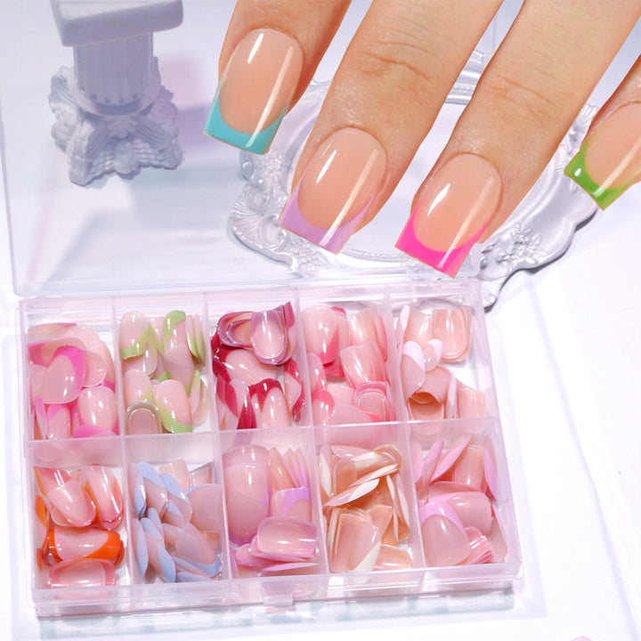 Gradient French Tip Press-On Nail Set Bowlift