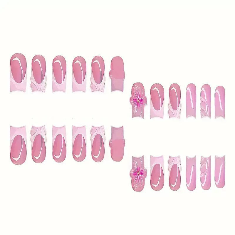 Floral Art Press-On Nail Set Bowlift