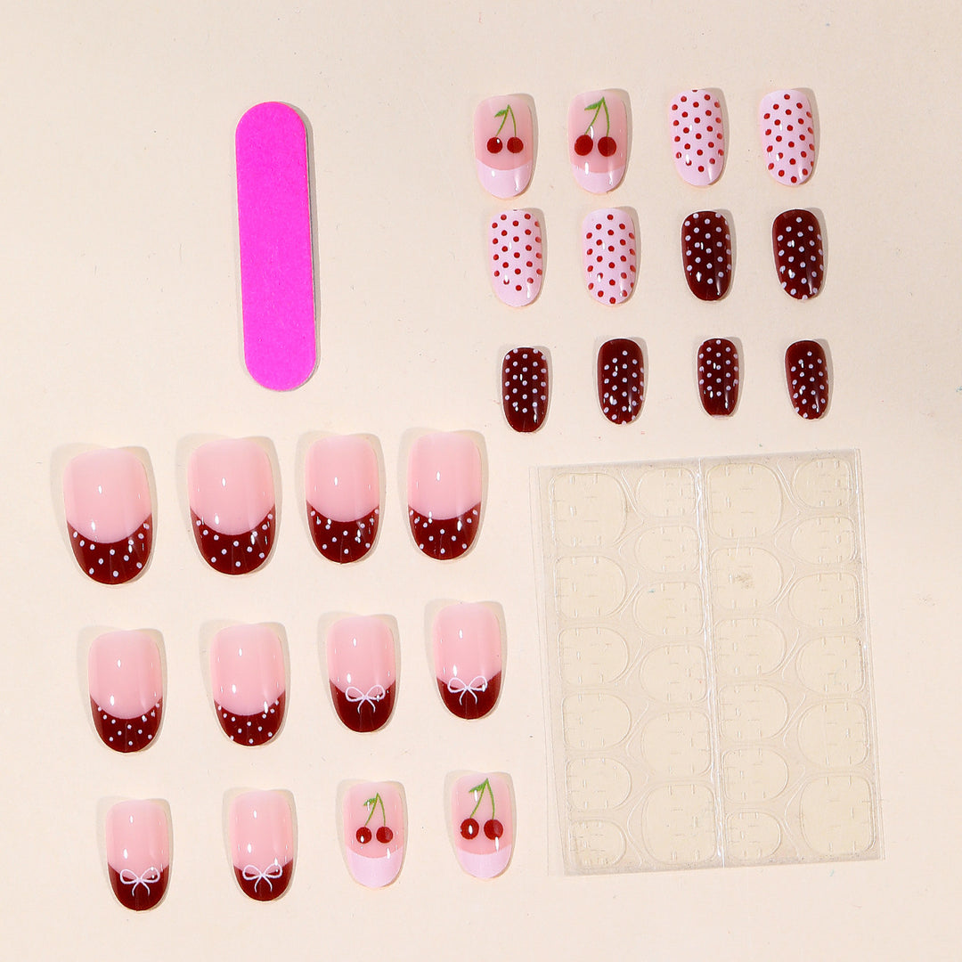 Cherry-Inspired Decorative Nail Art Extensions Bowlift