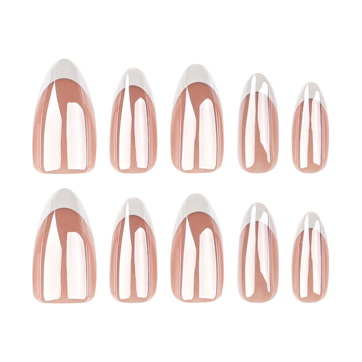 Artistic Gel Nails with Elegant French Tip Design Bowlift
