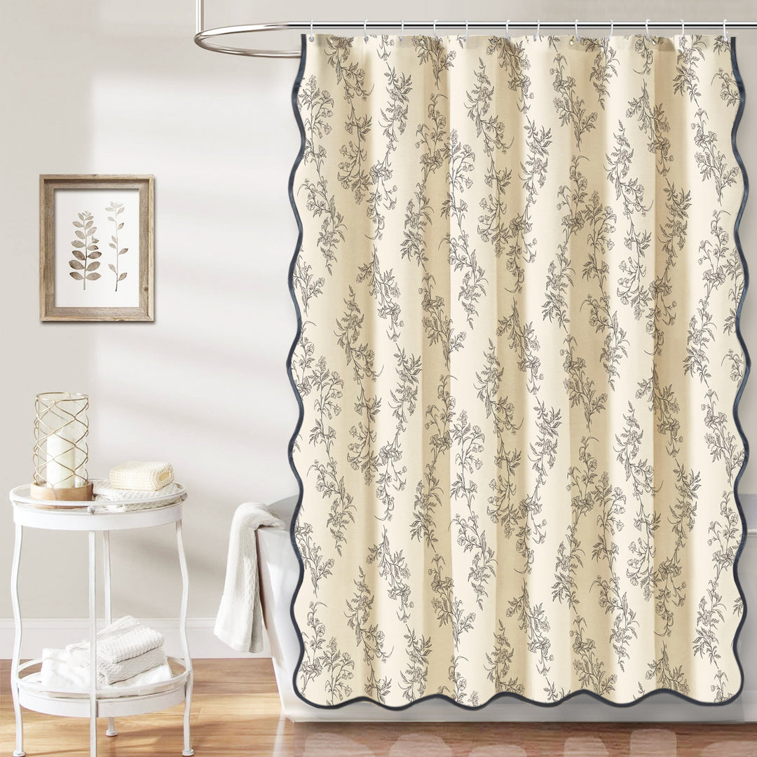 Floral Patterned Shower Curtain Bowlift