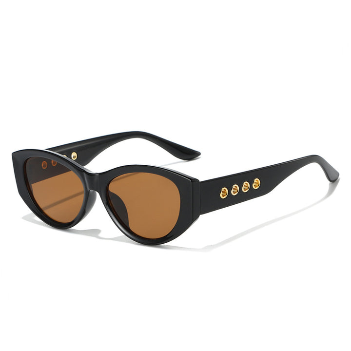 Cat-Eye Sunglasses with Decorative Gold Accents Bowlift