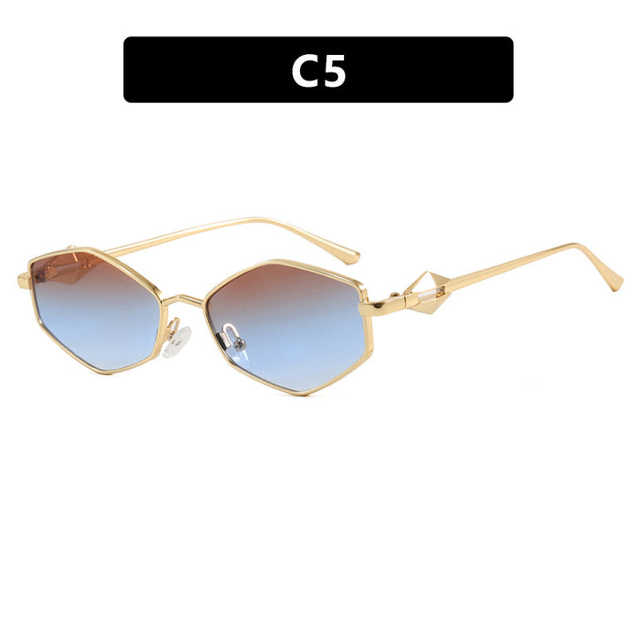 Women's geometric sunglasses with protective UV filter and high-end metal frame Bowlift