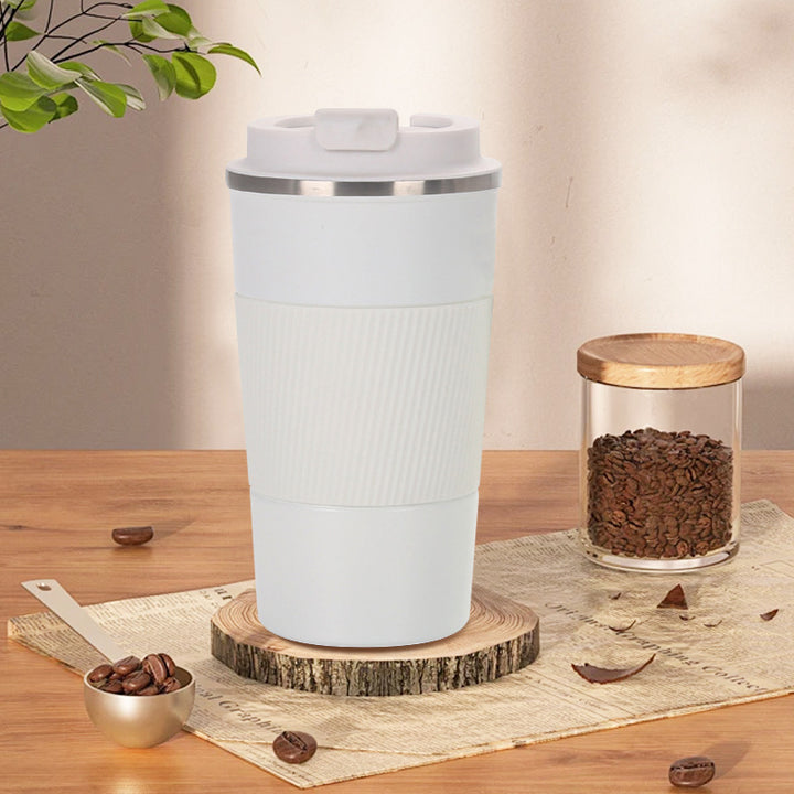 Insulated Stainless Steel Travel Coffee Tumbler with Leakproof Lid and Carry Strap Bowlift