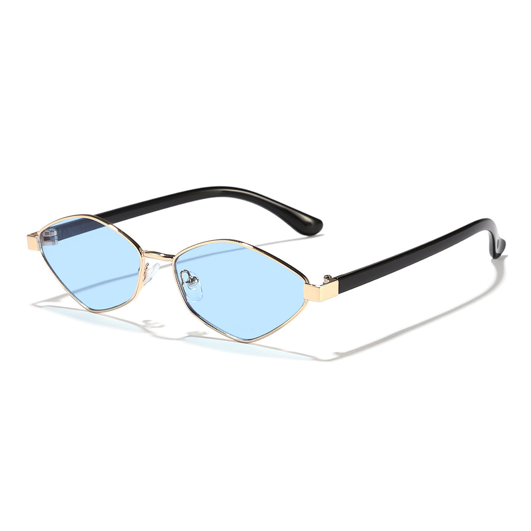 Women's Cat Eye Sunglasses with Brown Lenses and Elegant Metal Frame Bowlift