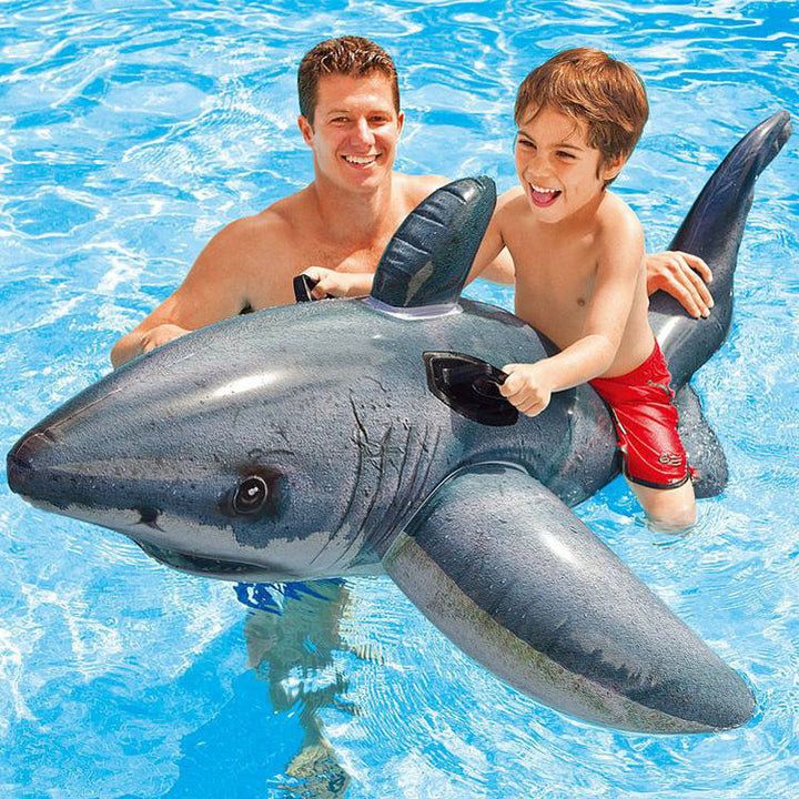 Women Inflatable Shark Swim Ring Bowlift