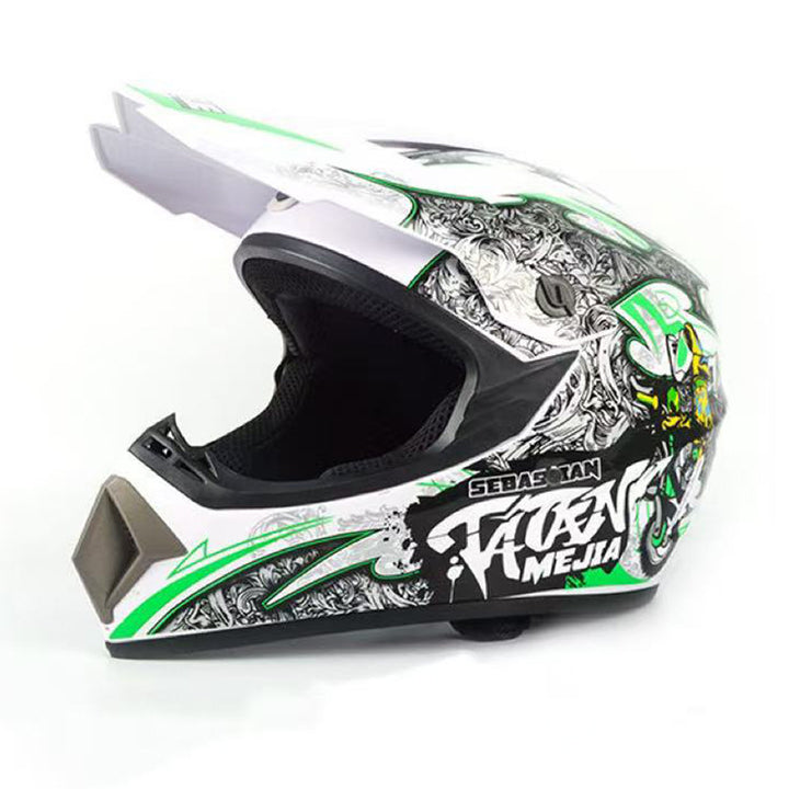 full-face motocross helmet with extended visor and reinforced chin guard Bowlift