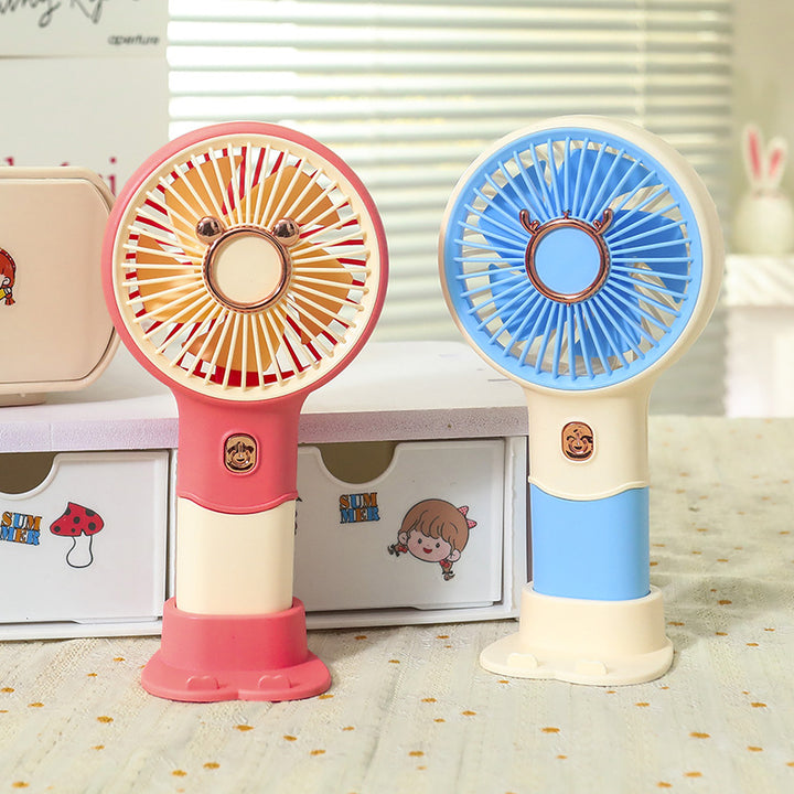 Women's Portable Hand Fan with Cute Animal Design Bowlift