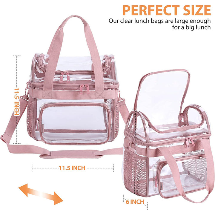Transparent tote bag with breathable mesh inserts Bowlift
