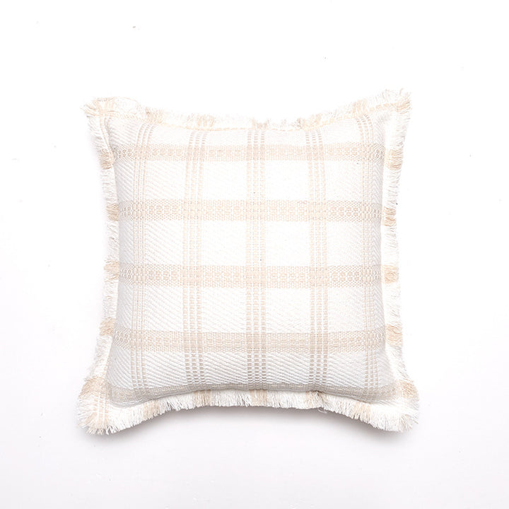 Soft Textured Plaid Decorative Throw Pillow