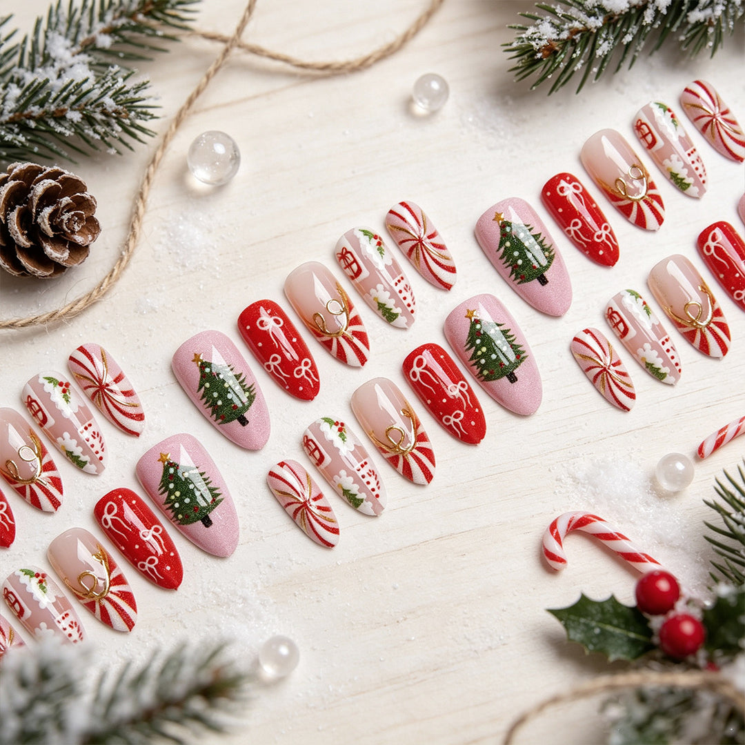 Artfully Designed Christmas Art Nails Bowlift