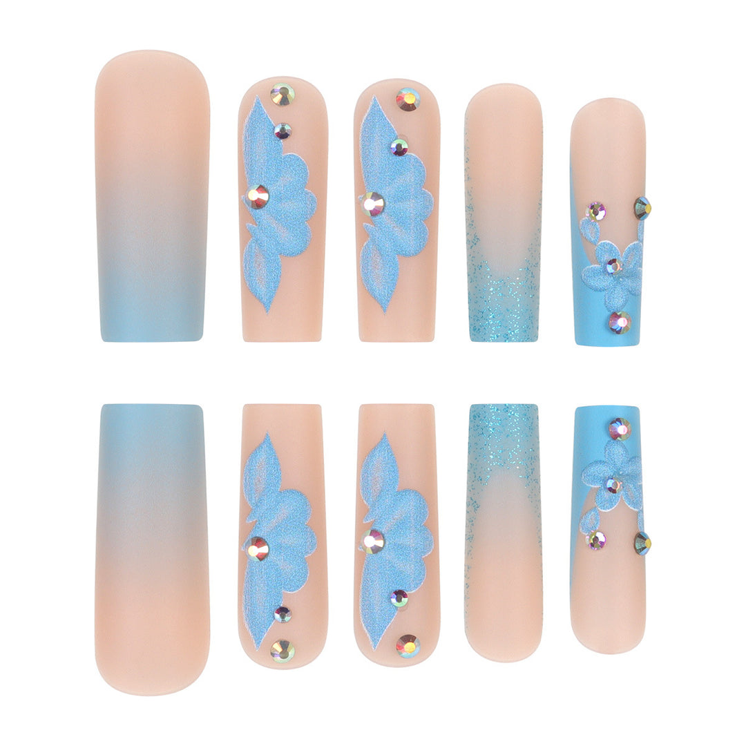 Decorative Floral Acrylic Press-On Nails Bowlift 1789085963