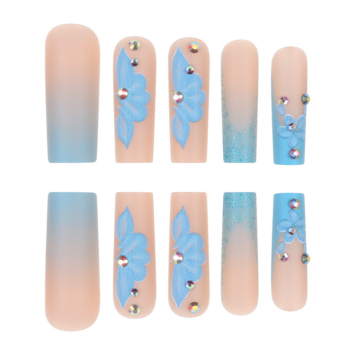 Decorative Floral Acrylic Press-On Nails Bowlift 1789085963