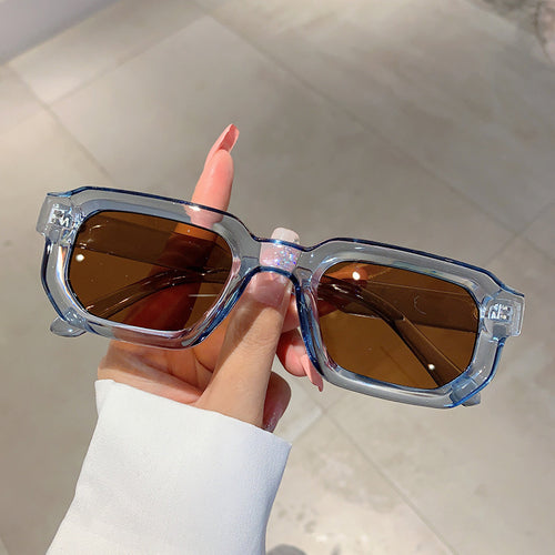 Women geometric sunglasses with fashionable high-gloss frame Bowlift