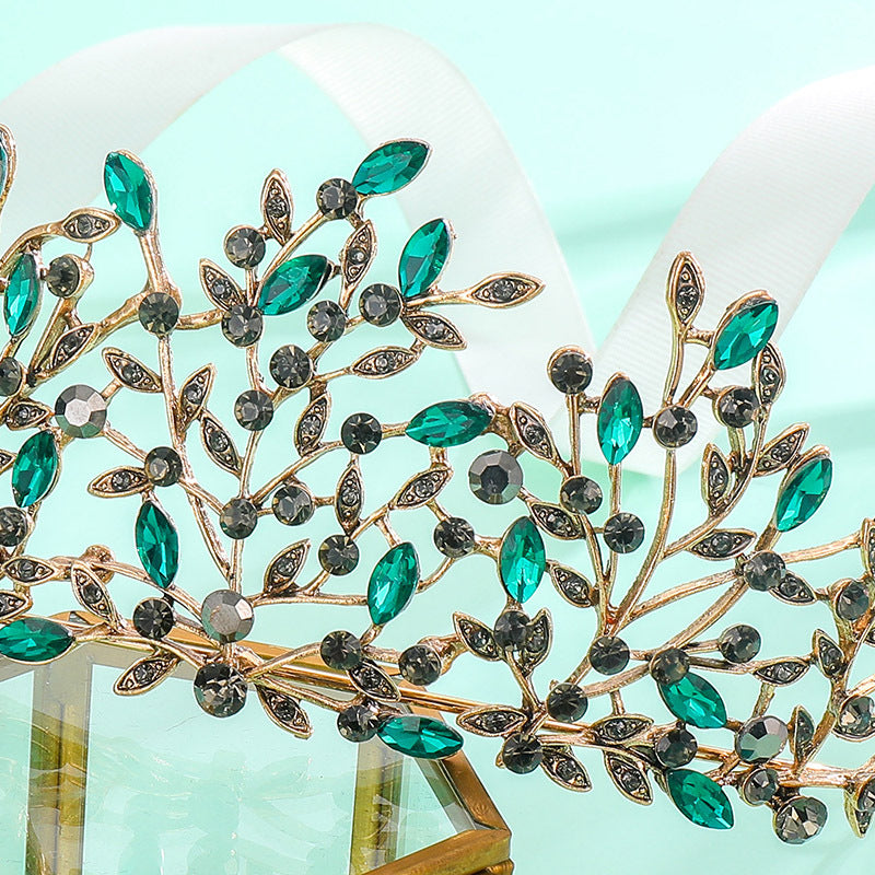 Ladies Elegant Headband with Floral Decorations and Rhinestones Bowlift