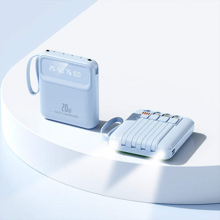 Portable power bank with multifunctional fast charging capability and digital display Bowlift