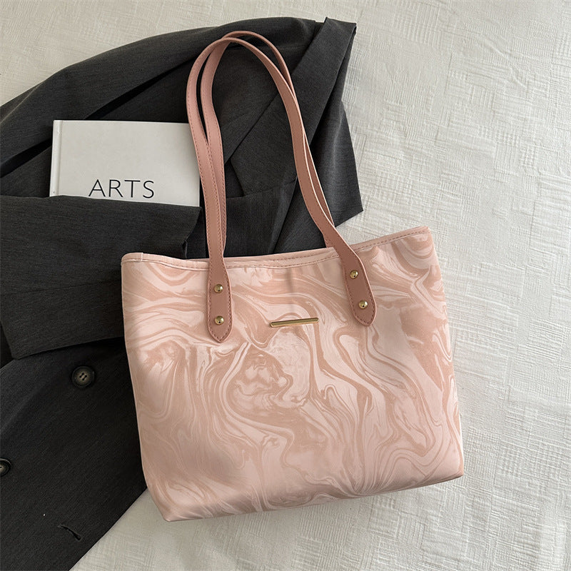 Stylish Marble Pattern Tote Bag Bowlift