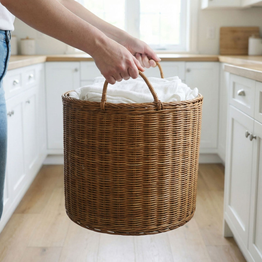 Handmade storage basket made of natural wicker Bowlift
