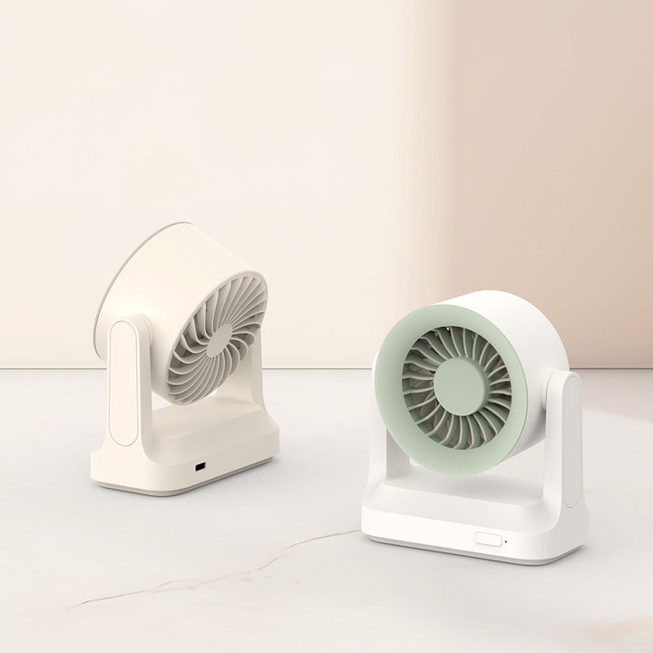 Unisex nan compact table fan and air circulator with swivel head and quiet DC motor Bowlift