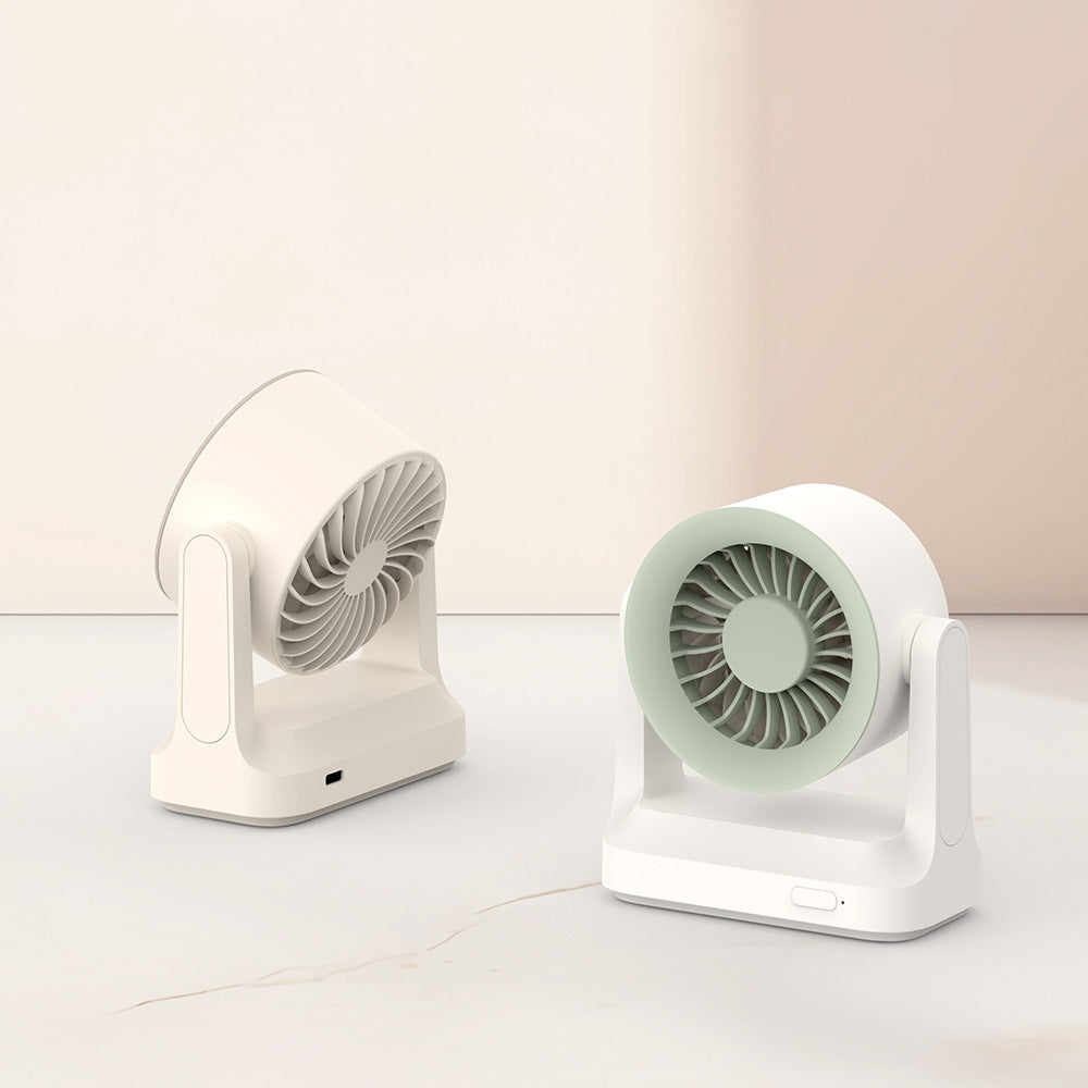 Unisex nan compact rechargeable table fan with pivoting turbine air guidance Bowlift