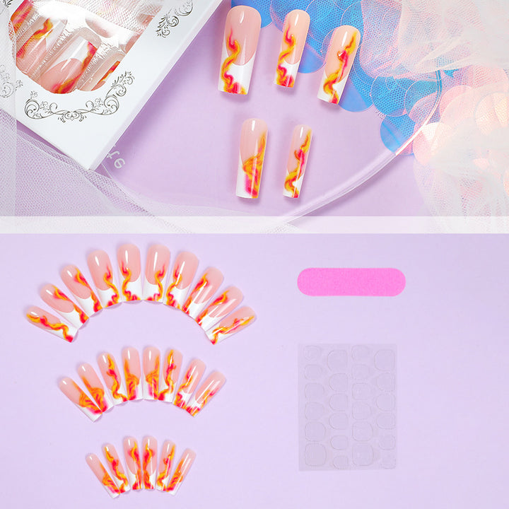 Artistic Press-On Nail Set Bowlift