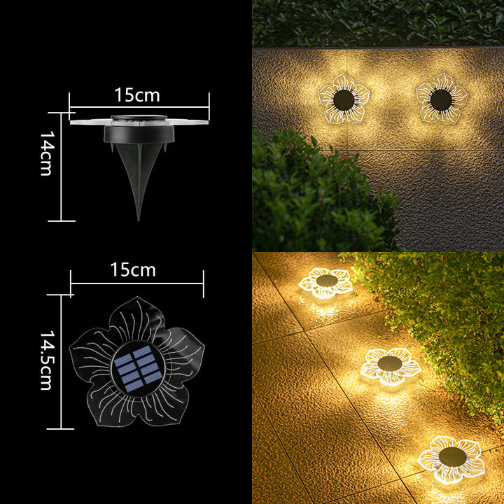 Decorative Solar Acrylic Petal Garden Stake LED Pathway Light Bowlift