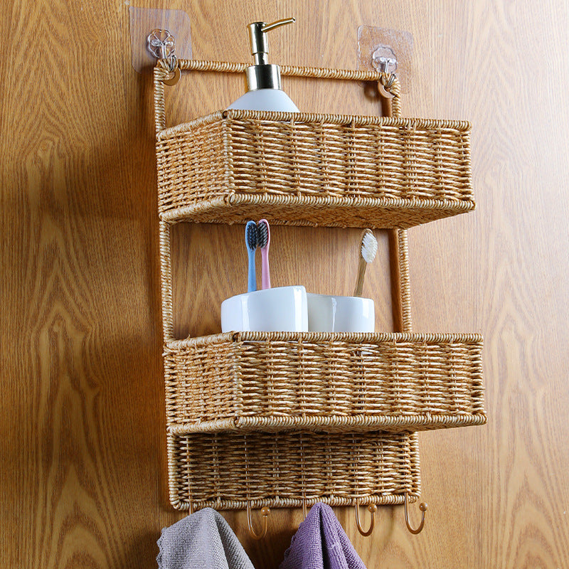 Two-Tiered Handwoven Storage Basket Bowlift