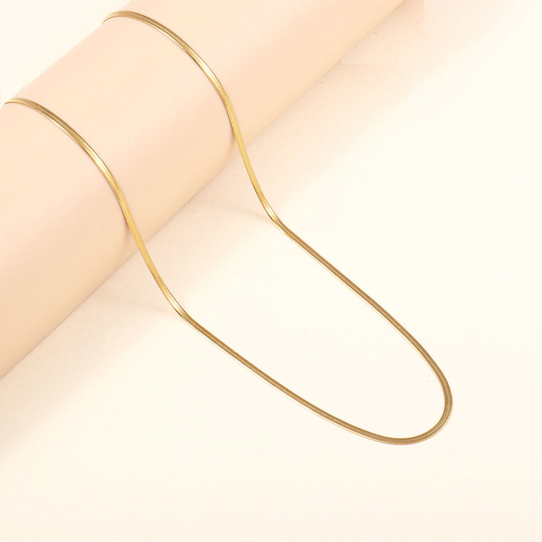 Sleek Slim Silver Chain Necklace Bowlift