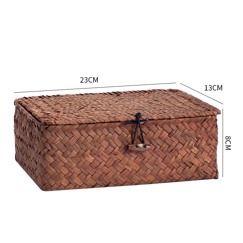 Handwoven Storage Box with Lid Bowlift