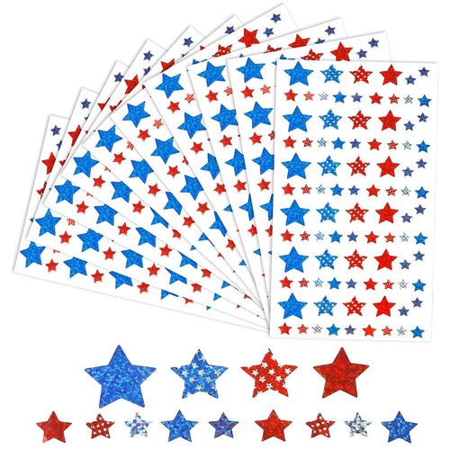 Decorative Sparkling Star Sticker Sheets Bowlift
