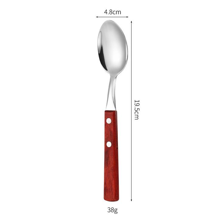 Dessert spoon with ergonomic wooden handle Bowlift