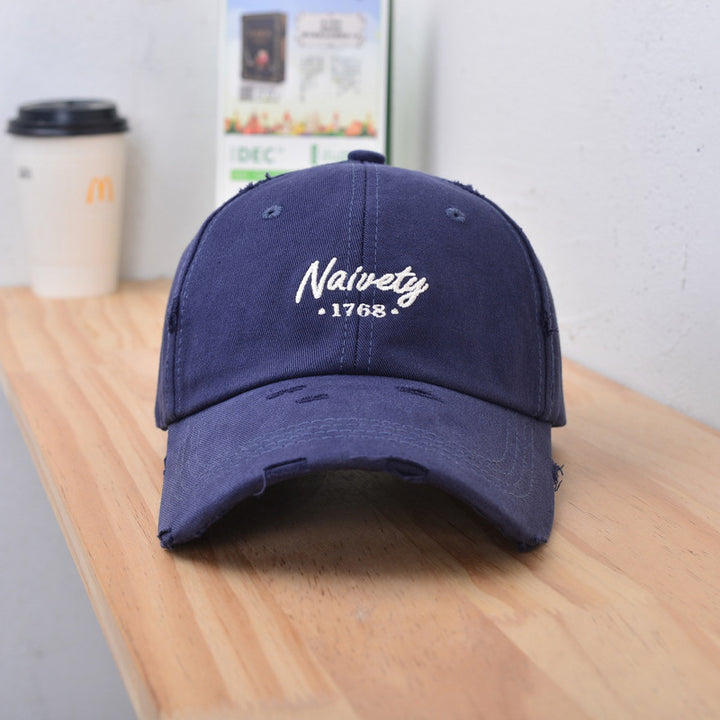 Men's Distressed Vintage Cotton Baseball Cap Bowlift