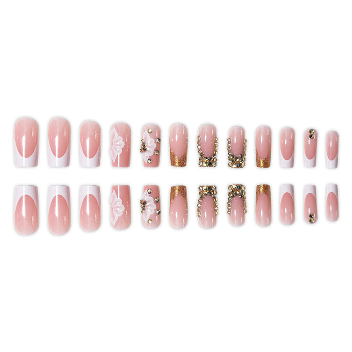 Luxurious Rhinestone Embellished Nail Extensions Bowlift