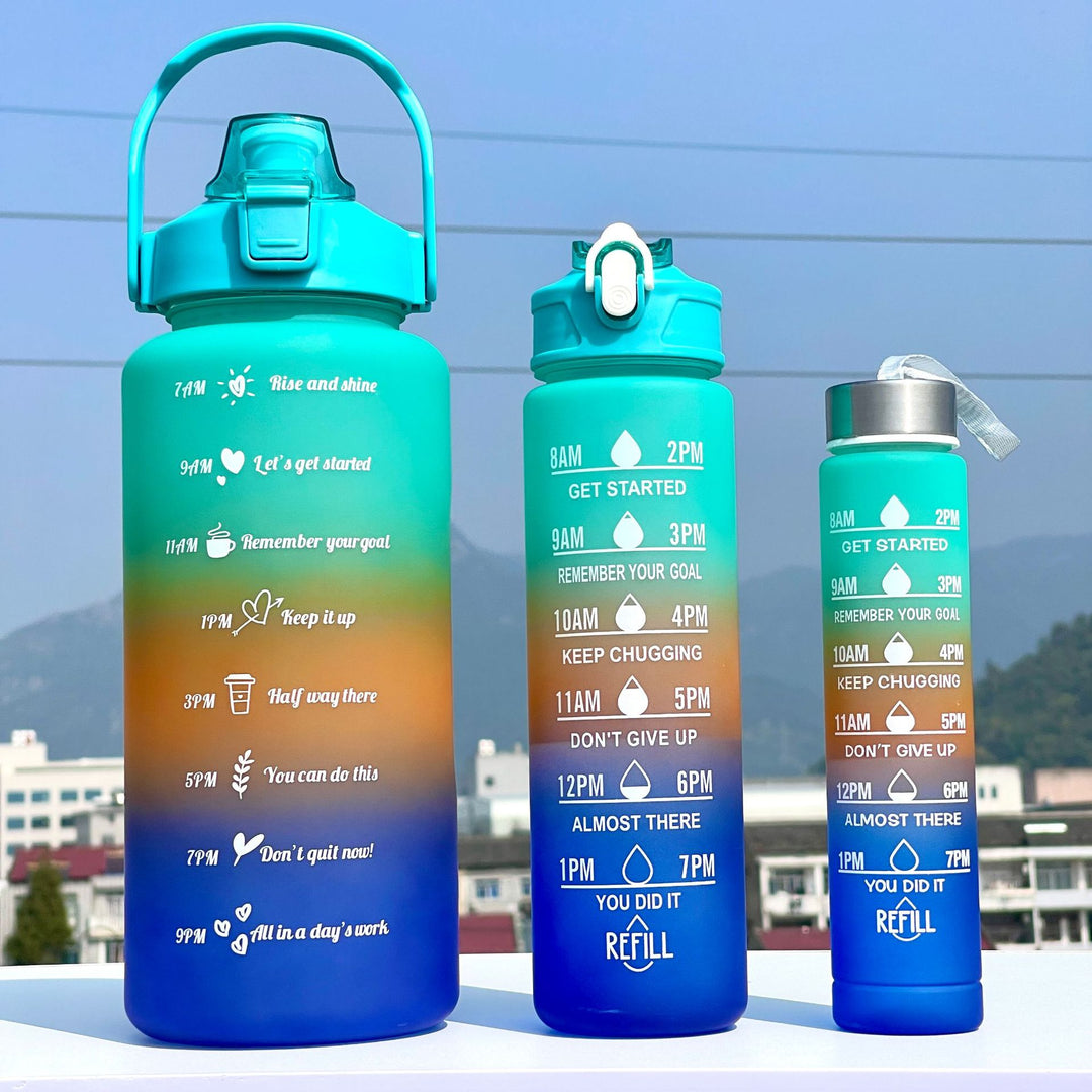 Unisex Motivating Water Bottle with Time Markings Bowlift
