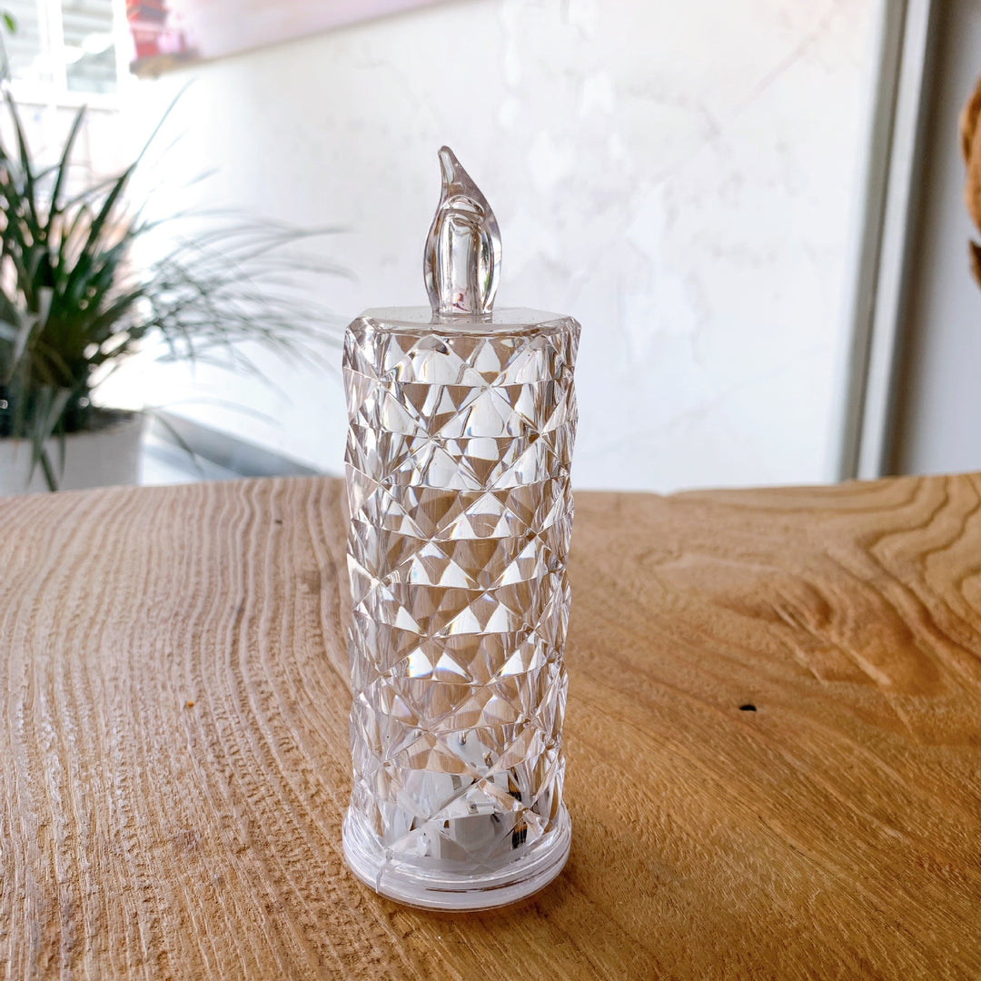 Decorative Crystal LED Flameless Candle Jar Bowlift