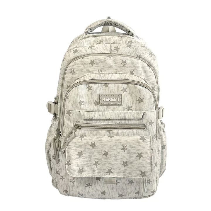 Multi-Pocket Star Pattern Backpack Bowlift